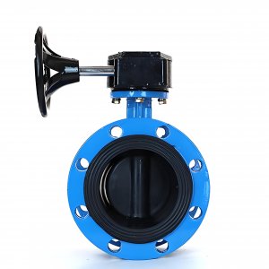 法蘭式蝸輪蝸桿蝶閥DN125，1.6Mpa橡膠密封